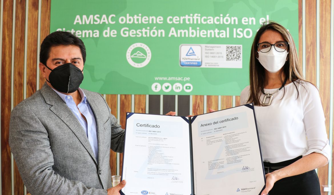 AMSAC obtiene certificación ISO 14001 que avala su compromiso con el medio ambiente